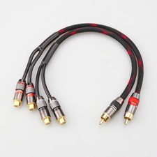 4 pares 10cm HiFi Y divisor cabo de áudio RCA macho para 2 adaptadores plugue fêmea comprar usado  Enviando para Brazil