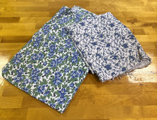 Lote De Colección De 2 Telas De Algodón 35"x43" y 36"x41" Azul Patrones Florales GC segunda mano  Embacar hacia Mexico