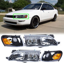 Conjunto de lâmpadas de canto lente transparente carcaça preta farol JDM Toyota Corolla 93-97 comprar usado  Enviando para Brazil