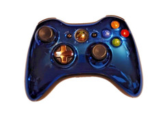 Controle de jogo USB sem fio azul metálico brilhante para PC e Xbox 360 comprar usado  Enviando para Brazil
