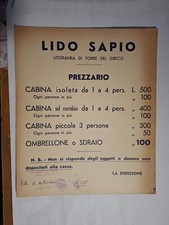 Locandina prezzario spiaggia usato  Casandrino