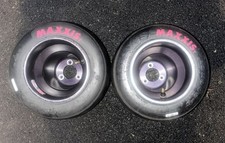 Usado, (2) Pneus de corrida Maxxis HT3 Racing Go Kart 12x9.00-6 em rodas pretas comprar usado  Enviando para Brazil