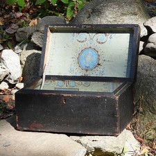 Usado, Papel de parede country primitivo forrado caixa de armazenamento de documentos C.1820 comprar usado  Enviando para Brazil
