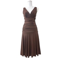 Vestido midi Y2k BCBGMaxazria marrom chocolate babydoll elástico floresta fada PEQUENO comprar usado  Enviando para Brazil