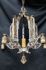 Candelabro Art Deco 6 ferro fundido leve prata e ouro 17 x 21 GA71 comprar usado  Enviando para Brazil