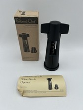 Garrafa de vinho PAMPERED CHEF abridor de saca-rolhas e cortador de papel alumínio preto APOSENTADO 2155 comprar usado  Enviando para Brazil