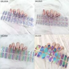 20/22 tiras brilhantes semi-curado adesivo de unhas gel capa completa envoltórios femininos comprar usado  Enviando para Brazil