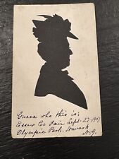Silhueta 1907~Retrato de uma senhora~Antigo~Feira do Condado de Newark~Antigo 3,5x5” Assinado, usado comprar usado  Enviando para Brazil