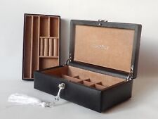Caixa de joias vintage Pandora com chave, couro preto comprar usado  Enviando para Brazil
