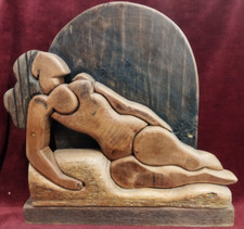 Scultura legno donna usato  Roma