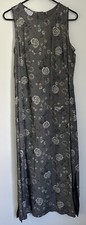 Vestido maxi regata vintage IOIOIO design cinza floral sem mangas botão nas costas tamanho médio comprar usado  Enviando para Brazil