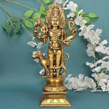 29.2cm Latón Bhairo Baba Ídolo Escultura Kaal Con Perro Mahakaal Figurita comprar usado  Enviando para Brazil