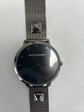 Relógio Rebecca Minkoff grafite mostrador raio de sol cravejado pulseira de malha de aço inoxidável comprar usado  Enviando para Brazil