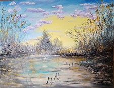 Colorful pond scene for sale  USA