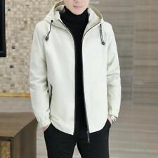 Jaqueta masculina casual outono inverno casaco lã forrada sólida quente com capuz roupa comprar usado  Enviando para Brazil