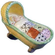 Figurine Bébé Dans Un Berceau En Pearlware Staffordshire Du 18ème Siècle Anglais comprar usado  Enviando para Brazil