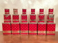 Usado, CONJUNTO COMPLETO RARO de 18 caixas vermelhas de cozinha latas canistres Norma Tallin URSS 1970s comprar usado  Enviando para Brazil
