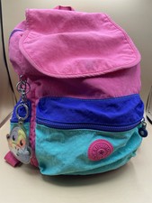 Mochila rara KIPLING color block multicolorida rosa azul-petróleo azul viagem escolar comprar usado  Enviando para Brazil