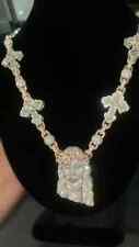 Usado, Moissanite Jesus Cristo 22 polegadas link cubano prata 925 personalizado *passa no testador* comprar usado  Enviando para Brazil