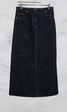 Saia jeans BCBG Max Azria feminina tamanho 2 reta lavagem escura nova sem etiquetas comprar usado  Enviando para Brazil