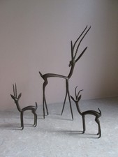 Usado, CONJUNTO VINTAGE DE TRÊS VEADOS/ANTÍLOPES DE BRONZE ESTILO MODERNISTA MEADOS DO SÉCULO 1950 comprar usado Usado, CONJUNTO VINTAGE DE TRÊS VEADOS/ANTÍLOPES DE BRONZE ESTILO MODERNISTA MEADOS DO SÉCULO 1950 comprar usado  Enviando para Brazil