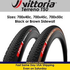 Pneu de bicicleta de cascalho Vittoria Terreno T50 700x40c, 45, 50 preto/marrom pronto sem câmara, usado comprar usado  Enviando para Brazil