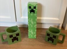 Conjunto de 3 ~ 2 xícaras de cerâmica Minecraft Green Creeper Mojang 8 oz e garrafa de água comprar usado  Enviando para Brazil