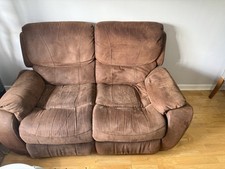 Seater brown suede for sale  MILTON KEYNES