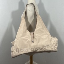 Bolsa de ginástica Reebok náilon bege bolsa tote viagem academia comprar usado  Enviando para Brazil