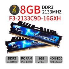 G.Skill Ripjaws X 16GB Kit 2x8GB DDR3 OC 2133MHz PC3-17000U Desktop PC Memória AB comprar usado  Enviando para Brazil