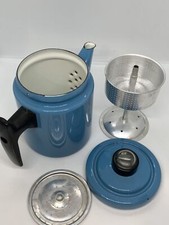 Cafeteira vintage azul esmaltada Finel 16cm, usado comprar usado  Enviando para Brazil
