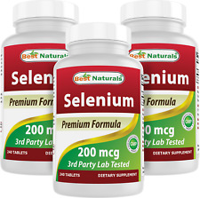 Pacote com 3 Melhor Naturals Selenium 200 mcg 240 Comprimidos comprar usado  Enviando para Brazil