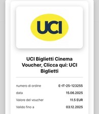 Biglietto uci cinema usato  Verona