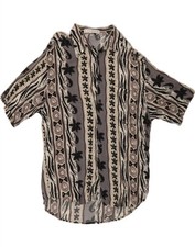 Camisa masculina manga curta CRIVER cinza médio floral LK10 comprar usado  Enviando para Brazil