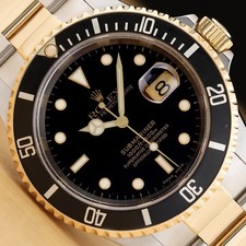 RELÓGIO PRETO ROLEX SUBMARINER DATE 16613 LN 40MM OURO AMARELO 18K AÇO 2 TONS comprar usado  Enviando para Brazil