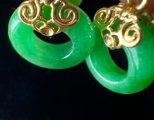 Carved green jade for sale  LONDON