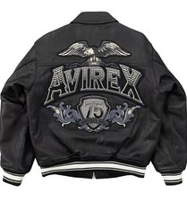 Jaqueta Bomber Avirex Masculina de Couro, Jaqueta Aviator King 75 Preta comprar usado  Enviando para Brazil