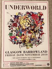 UNDERWORLD CONCERT/GIG POSTER - GLASGOW 2010 SHOW LIVE  BAND — TOUR MEMORABILIA. comprar usado  Enviando para Brazil