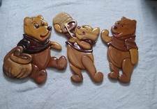 Lote-3 de decoração de quarto de bebê esculpida em madeira para pendurar na parede winnie the pooh comprar usado  Enviando para Brazil