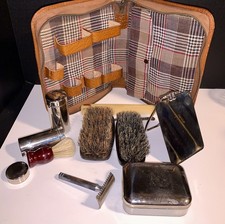 Conjunto de barbear cosmético vintage para viagem com estojo comprar usado  Enviando para Brazil