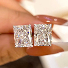 Brincos de solitário de diamante off white com certificação 8 quilates tratados em prata 925 comprar usado  Enviando para Brazil