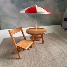 Cadeira e mesa dobráveis vintage de madeira para bonecas Strombecker comprar usado  Enviando para Brazil