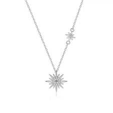 Pingente de moissanita 0,1 CT VVS1 hexagrama estrela clavícula corrente prata esterlina 925 comprar usado  Enviando para Brazil