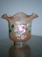 Tulipa Difusor Cristal Esmaltados Lámpara Petróleo Decoración Floral 1900 Viejo comprar usado  Enviando para Brazil