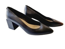 Usado, Sapatos de salto bloco de couro preto MIMCO biqueira pontiaguda TAMANHO 36 Au 5 saltos comprar usado  Enviando para Brazil