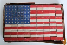 Blocos de brinquedos infantis pintados com bandeira dos EUA raros da década de 1940 48 estrelas com original. Caixa (VG Cond) comprar usado  Enviando para Brazil