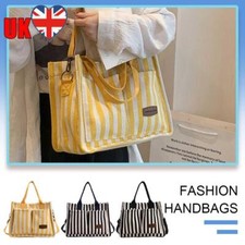 Bolsa tote feminina listrada moda bolsa de ombro vários bolsos lona chique bolsa hobo comprar usado  Enviando para Brazil