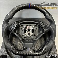 Volante de fibra de carbono compatível com BMW E60 E61 5 Series 2003-2010 com acabamento comprar usado  Enviando para Brazil