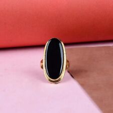 Anel de bronze de pedra ônix preto, anel feito à mão, menina e mulher, anel de pedra grande comprar usado  Enviando para Brazil