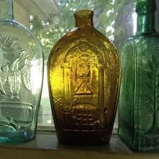 1820s LINDO AMARELO KEENE PINT ÁGUIA MAÇÔNICA GIV-18 FRASCO HISTÓRICO BOA COR!, usado comprar usado  Enviando para Brazil